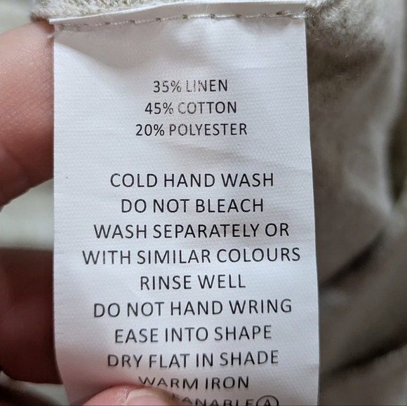 Zaket & Plover cream linen blend batwing lightweight sweater XS/S - Picture 9 of 9